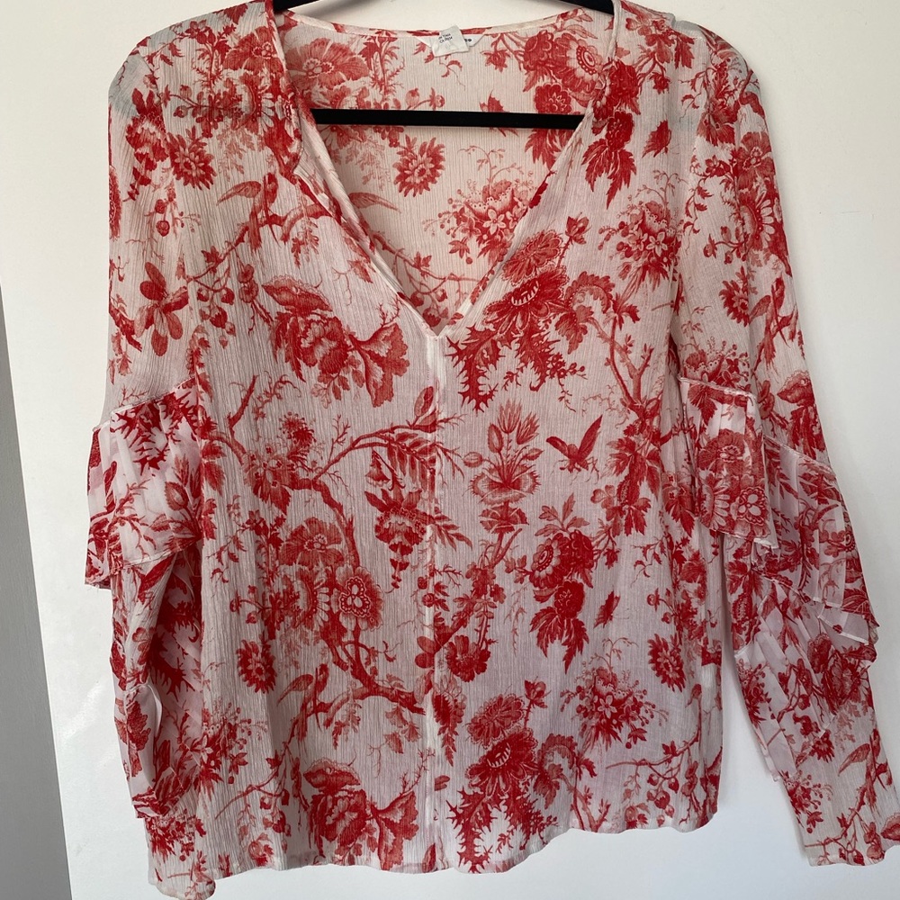 CLUB MONACO LINEN BLOUSE. SIZE S. NEVER WORN.